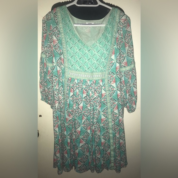 Crown👗Ivy Teal BoHo Dress - Picture 7 of 12